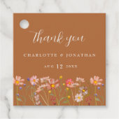 Terracotta Boho Floral Fall Wedding Dank u Bedankjes Labels (Voorkant)