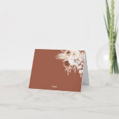 Terracotta Boho Floral Wedding Hartelijk dank Bedankkaart (Achterkant)