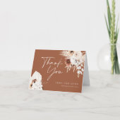 Terracotta Boho Floral Wedding Hartelijk dank Bedankkaart (Voorkant)