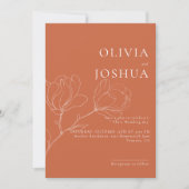 Terracotta Boho floral Wedding Invitation (Voorkant)