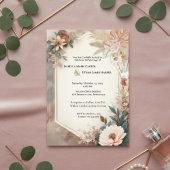 Terracotta Boho Floral Wedding Invitation
