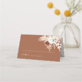 Terracotta Boho Floral Wedding Place Cards (Voorkant)