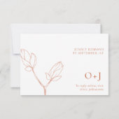 Terracotta Boho floral Wedding RSVP-kaart Kaart (Achterkant)