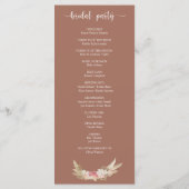 Terracotta Boho Floral Wreath Wedding Flat Program Programma (Achterkant)