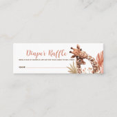 Terracotta Boho Giraffe Diaper Raffle Kaart Mini Visitekaartje (Voorkant)