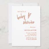 Terracotta Boho Heart Baby shower Uitnodiging (Voorkant)