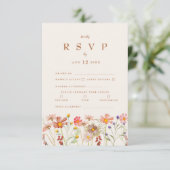 Terracotta Boho Herfst Bloemige Eetopties RSVP Kaartje (Staand voorkant)