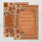 Terracotta Boho Herfst Floral Waterverf Kaart (Voorkant / Achterkant)