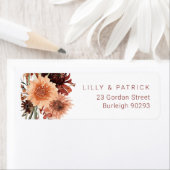 Terracotta Boho Herfst Zomer Retouradres Bruiloft Etiket (Insitu)