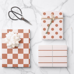 Terracotta Boho Inpakpapier 3 Stuks Neutraal Cadea Vel