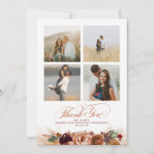 Terracotta Boho Mariage à deux côtés Merci photo (Devant)