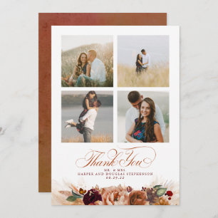Terracotta Boho Mariage à deux côtés Merci photo