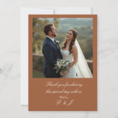 Terracotta Boho Minimal Photo Wedding Invitation (Dos)