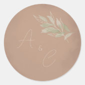 Terracotta Boho Minimalist Wedding  Ronde Sticker (Voorkant)