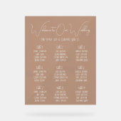 Terracotta Boho Minimalist Wedding Seating Chart Acryl Bord (Voorkant)