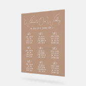 Terracotta Boho Minimalist Wedding Seating Chart Acryl Bord (Hoek)