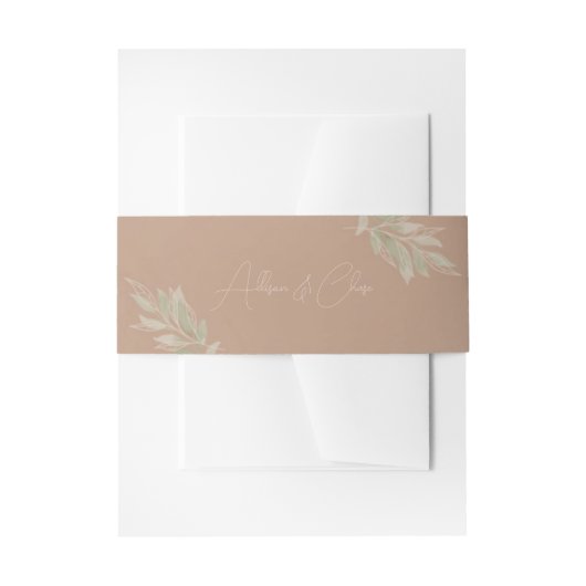 Terracotta Boho Minimalist Wedding Uitnodigingen Wikkel (Voorkant Voorbeeld)