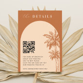 Terracotta Boho Palm Trees QR Code Details bruilof Informatiekaartje