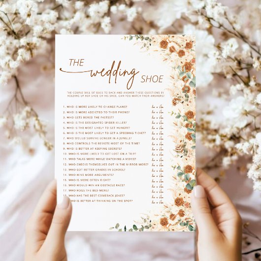 Terracotta Boho Pampas Floral Wedding Schoenenspel