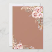 Terracotta Boho Pampas Grass Bridal Brunch Kaart (Achterkant)