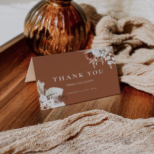 Terracotta Boho Pampas Wedding Bedankt