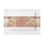 Terracotta BOHO Pampas Witte Blush Bloemen Fan Pal Uitnodigingen Wikkel (Voorkant Voorbeeld)