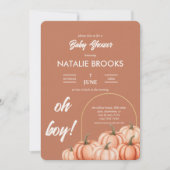 Terracotta Boho Pumpkin Fall Baby Shower Kaart (Voorkant)