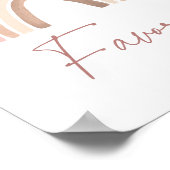 Terracotta Boho Rainbow Baby shower Favorieten Tek Poster (Hoek)