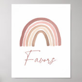 Terracotta Boho Rainbow Baby shower Favorieten Tek Poster (Voorkant)