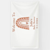 Terracotta Boho Rainbow Baby shower Welkom Spandoek (Verticaal)
