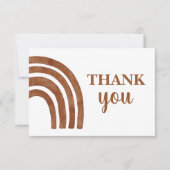 Terracotta Boho Rainbow bedankt je briefkaart (Voorkant)