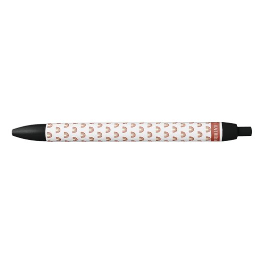 Terracotta Boho Rainbow Dank je cadeau Zwarte Inkt Pen (Voorkant)