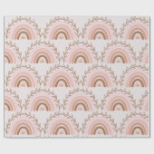 Terracotta Boho Rainbow, Dusty Pink Cadeaupapier (Vlak)