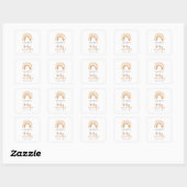 Terracotta Boho Rainbow Genderneutraal Baby shower Vierkante Sticker (Vel)