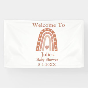 Terracotta Boho Regenboog Baby Shower Welkom Spandoek