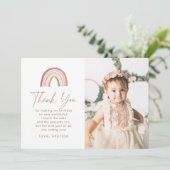 Terracotta Boho Regenboog Verjaardag Bedankt Kaart (Staand voorkant)