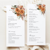 Terracotta Boho Roos Bloem Bruiloft Ceremonie Programma