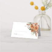 Terracotta Boho Rose Floral Wedding Name (Voorkant)