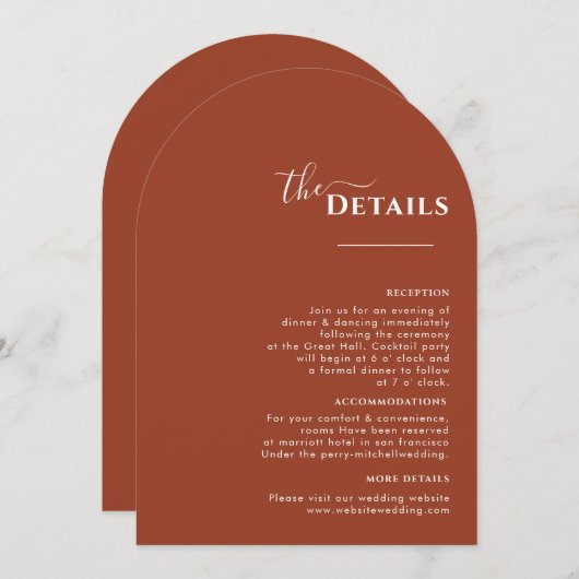 Terracotta Boho Route, Rust Wedding Programma (Voorkant / Achterkant)