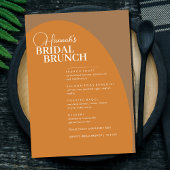 Terracotta Boho Script Minimum Bridal Brunch Menu