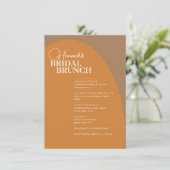 Terracotta Boho Script Minimum Bridal Brunch Menu (Debout devant)