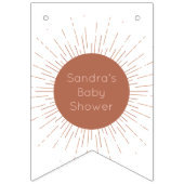 Terracotta Boho Sun Baby shower Bunting Flags Vlaggetjes (Eerste vlag)