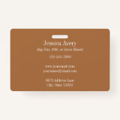 Terracotta Boho Tropische Bloemen Badge (Achterkant)