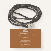 Terracotta Boho Tropische Bloemen Badge (Achterkant met draagriem)