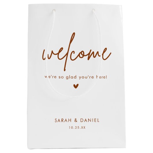 Terracotta Boho Trouw Favorieten Medium Cadeauzakje (Voorkant)