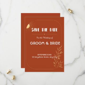 Terracotta Boho Trouwkaart Save the Date