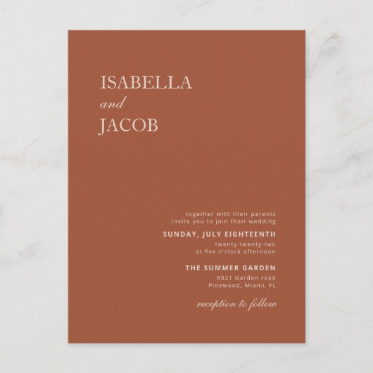 Terracotta Boho Uitnodiging (Voorkant)