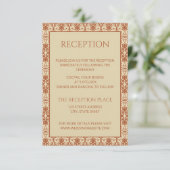 Terracotta  Boho Wedding Informatiekaartje (Staand voorkant)
