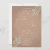 Terracotta Boho Wedding Invitation with Minimalist (Devant)