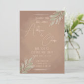 Terracotta Boho Wedding Invitation with Minimalist (Debout devant)